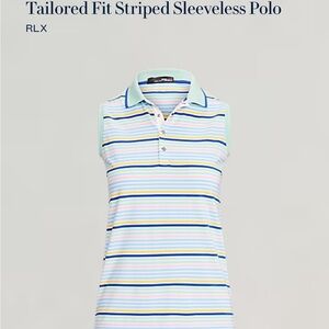 Tailored Fit Striped Sleeveless Polo RLX Ralph Lauren